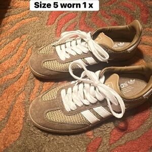 adidas Women's Brown and White Retro Sneakers